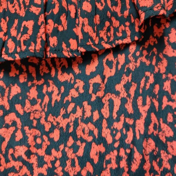 Zara Women’s Black Red Cheetah Print Flowy Long Sleeve Mini Dress S NWOT Summer - Picture 4 of 10